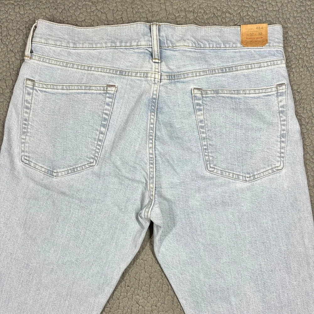 J.Crew 484 Slim Fit Stretch Denim Jeans Light Wash Blue Mens 32x32 BO849